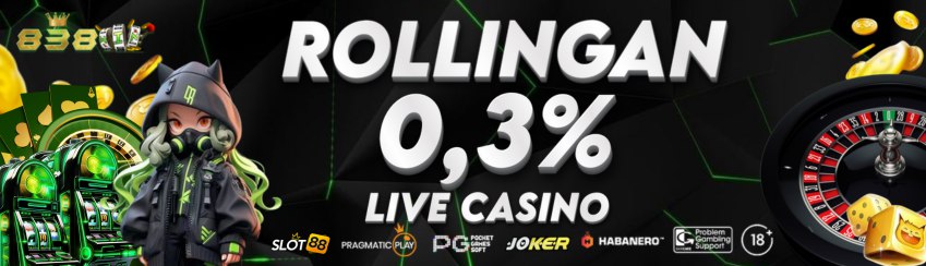 Bonus Mingguan Rollingan Live Casino 0,3%